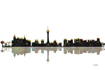 Las Vegas Nevada Skyline BW 1 by Marlene Watson art print