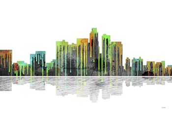 Los Angeles California Skyline BW 1 by Marlene Watson art print