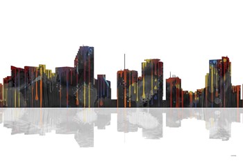 Miami Florida Skyline BW 1 by Marlene Watson art print