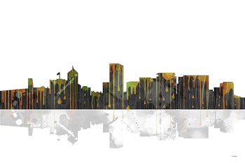 Portland Oregon Skyline BW 1 by Marlene Watson art print