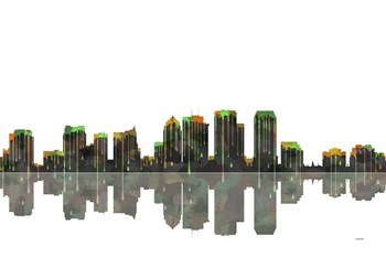 Tampa Florida Skyline BW 1 by Marlene Watson art print
