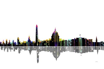 Washington DC Skyline BW 2 by Marlene Watson art print