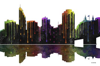 Cincinnati Ohio Skyline BW 1 by Marlene Watson art print