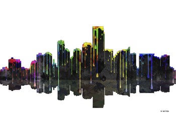 Jersey City New Jersey Skyline BW 1 by Marlene Watson art print