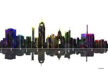 Lansing Michigan Skylines BW 1 by Marlene Watson art print