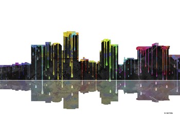 Little Rock Arkansas Skyline BW 1 by Marlene Watson art print