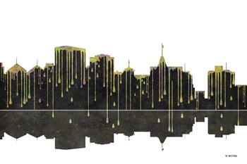 Oakland California Skyline BW 1 by Marlene Watson art print