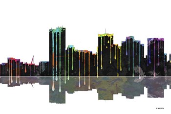 Phoenix Arizona Skyline BW 1 by Marlene Watson art print