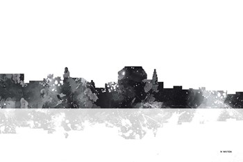 Augusta Maine Skyline BG 1 by Marlene Watson art print