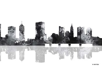 Columbus Ohio Skyline BG 1 by Marlene Watson art print