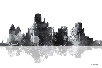 Dallas Texas Skyline BG 1 by Marlene Watson art print