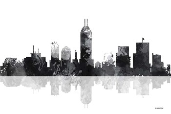 Indianapolis Indiana Skyline BG 1 by Marlene Watson art print