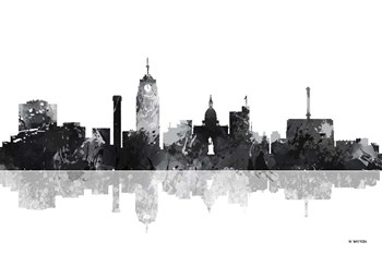 Lansing Michigan Skylines BG 1 by Marlene Watson art print