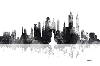 New York New York Skyline BG 1 by Marlene Watson art print