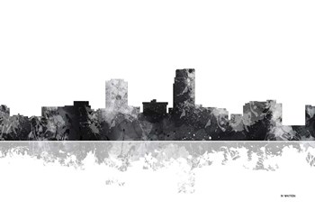Omaha Nebraska Skyline BG 1 by Marlene Watson art print