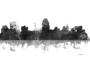 San Antonio Texas Skyline BG 1 by Marlene Watson art print