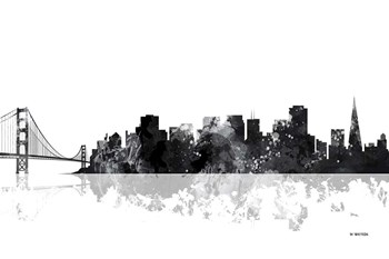 San Francisco California Skyline BG 1 by Marlene Watson art print