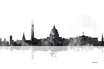 Washington DC Skyline BG 1 by Marlene Watson art print