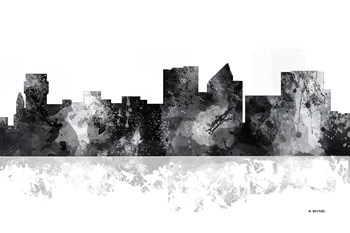 Wichita Kansas Skyline BG 1 by Marlene Watson art print