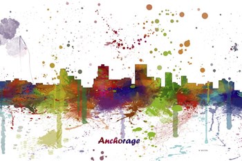Anchorage Alaska Skyline Multi Colored 1 by Marlene Watson art print