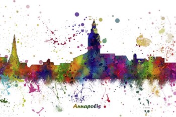 Annapolis Maryland Skyline Multi Colored 1 by Marlene Watson art print
