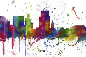 Boise Idaho Skyline Multi Colored 1 by Marlene Watson art print