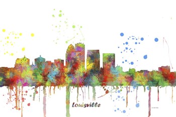Louisville Kentucky Skyline Multi Colored 1 by Marlene Watson art print