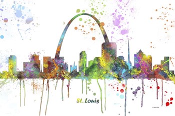 St Louis Missouri Skyline Multi Colored 1 by Marlene Watson art print