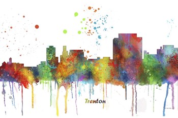 Trenton New Jersey Skyline Multi Colored 1 by Marlene Watson art print