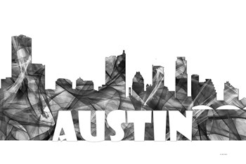 Austin Texas Skyline BG 2 by Marlene Watson art print