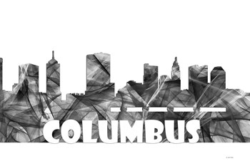 Columbus Ohio Skyline BG 2 by Marlene Watson art print