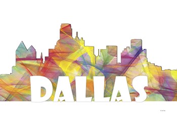 Dallas Texas Skyline Multi Colored 2 by Marlene Watson art print