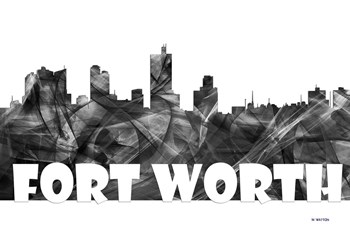 Fort Worth Texas Skyline BG 2 by Marlene Watson art print