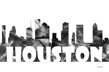 Houston Texas Skyline BG 2 by Marlene Watson art print