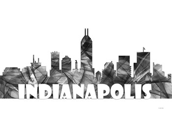 Indianapolis Indiana Skyline BG 2 by Marlene Watson art print