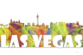 Las Vegas Nevada Skyline Clr 2 by Marlene Watson art print