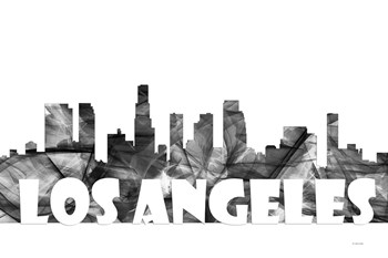 Los Angeles California Skyline BG 2 by Marlene Watson art print
