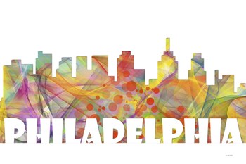Philadelphia Skyline Multi Colored 2 by Marlene Watson art print