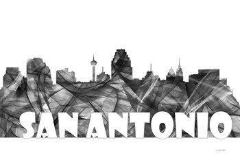 San Antonio Texas Skyline BG 2 by Marlene Watson art print
