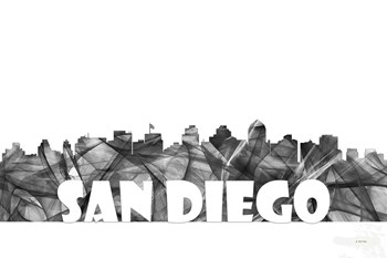 San Diego California Skyline BG 2 by Marlene Watson art print