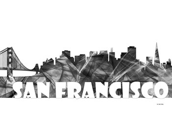San Francisco California Skyline BG 2 by Marlene Watson art print