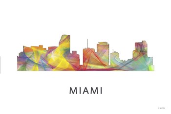 Miami Florida Skyline by Marlene Watson art print