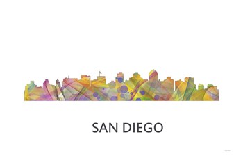 San Diego California Skyline by Marlene Watson art print