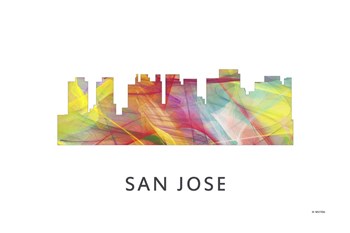 San Jose California Skyline by Marlene Watson art print