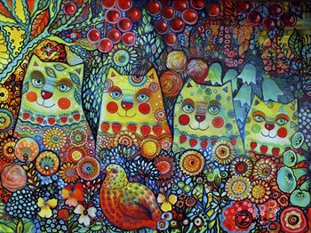 Happy Cats by Oxana Zaika art print