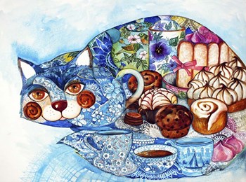 Lunch Cat by Oxana Zaika art print