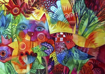 Red Cat by Oxana Zaika art print