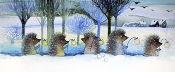 Winter Hedgehogs by Oxana Zaika art print
