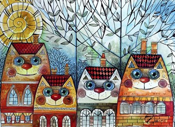 City Cat by Oxana Zaika art print
