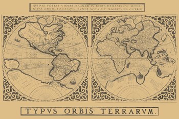 Mercator&#39;s World Map, 1524 by Gerardus Mercator art print